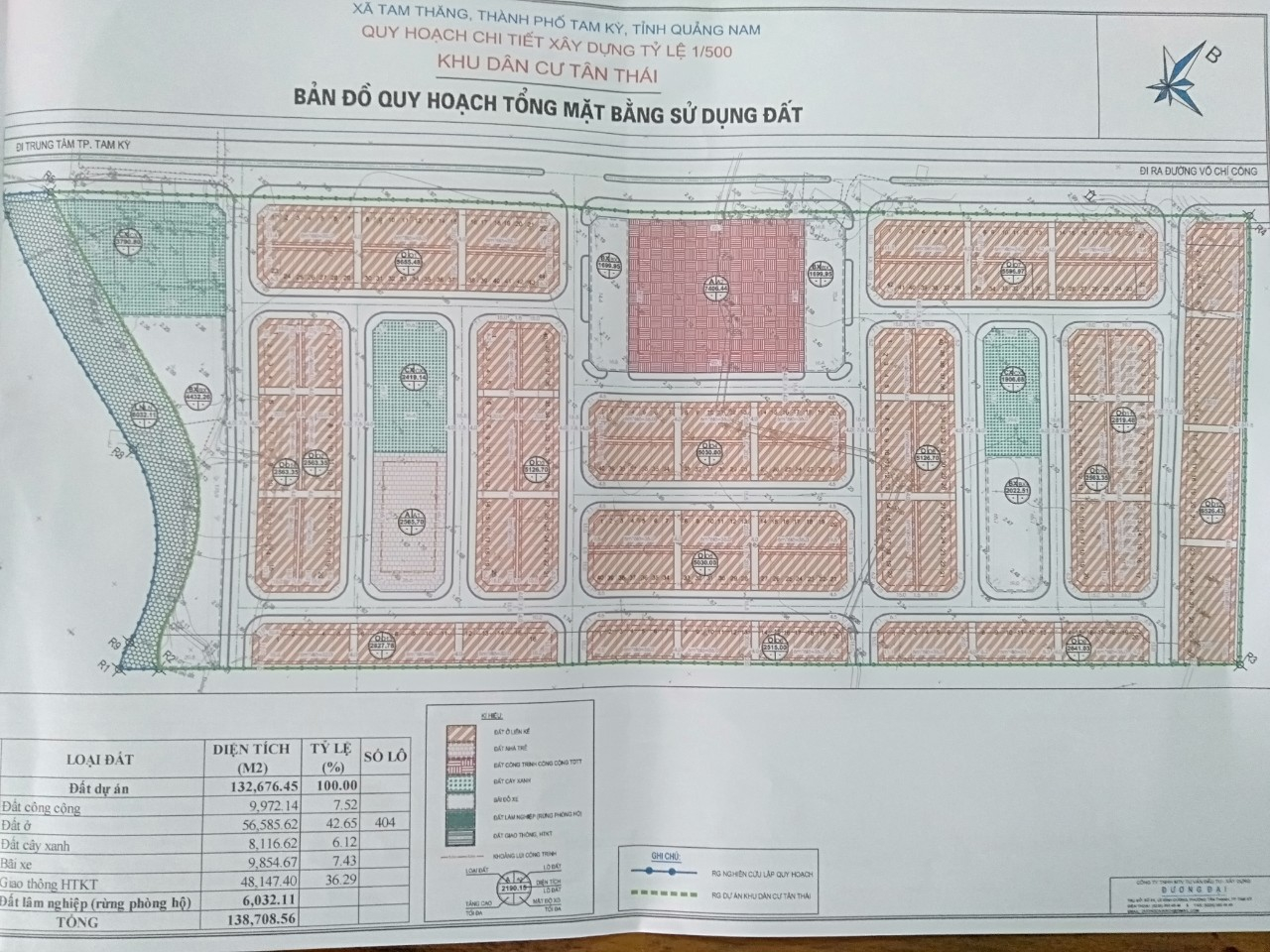 Bản đồ quy hoạch tổng mặt bằng sử dụng đất khu dân cư Tân Thái
